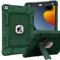 ZoneFoker Hülle für iPad 9/8/7 Generation 10,2 Zoll, für iPad 9./8./7. Generation 2021/2020/2019 10 2 Zoll, Schlank Stoßfeste Robuste Schützend Hülle mit Ständer 10.2 für Mann Kinder (DunkelGrün)