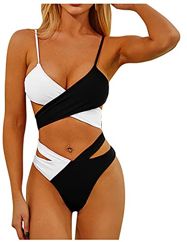 XTBFOOJ BH Set Onepiece Switch Tennis Bikini Stoff Bikini Triangel Damen Set perioden Bikini sexy BH extra lang Badeanzug Highwaist-Bikini wendeplättchen rot blau Bikini bunt strandklwid