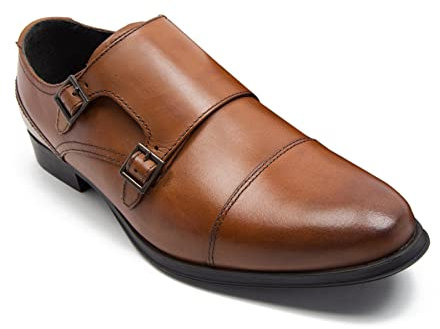 Thomas Crick Men's Boycie Double Monk Strap Formal Shoes Tan