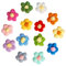 50 Stück Blumen zum Aufnähen / Aufbügeln, Häkeln, Blumen, handgefertigt, schöne Häkelblumen, Blütenblätter, gehäkelt, für DIY-Haarkleidung, Party-Dekoration, Basteln, 4,1 cm