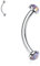 Augenbrauen-Piercing-Schmuck Curved Eyebrow Barbell Augenbrauenringe 16G Bauchnabelring Pueple Opal Augenbrauenstege G23 Titan Nabelringe Zungenring Rook Daith Ohrringe Augenbrauenpiercings 12mm