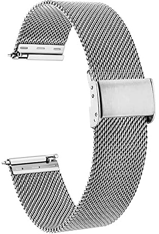 WUDQIJI Ersatzarmband Edelstahl Uhrenarmband Mesh 16mm Metall Uhrenarmbänder Edelstahl Mesh Uhrenarmband Schnellspanner Armband Schnellverschluss Uhrenarmband für Herren Damen Smart Watch
