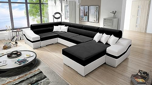 Ecksofa Bob MAXI mit Schlaffunktion: Bestes Schlafsofa & Eckcouch mit Bettkasten für Wohnzimmer. Entdecken Sie unsere hochwertige Wohnlandschaft mit praktischem Bettkasten (RECHTS, RIVIERA100 + EKJ I)