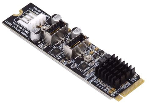 chenyang Adaptateur d'extension M.2 NVME NGFF M-Key 1 vers 2 USB 3.1 Type-E pour panneau avant