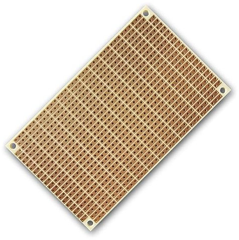 world-trading-net - Platine Hartpapier 60x100mm, Rastermaß 2,54mm, Punktkettenreihen, einseitige Kupfer-Auflage (35 µm), ideal für Elektronikprojekte