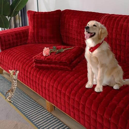 Mikayia Sofabezug Ecksofa L Form Wasserdicht Sofaüberwurf L Form rutschfest Sofaschoner Couchbezug U Form Sofa Überzug 1/2/3/4 Sitzer Sofa Cover Für Sofaschutz Pets Katze Hund Sofaschutzdecke 10pcs
