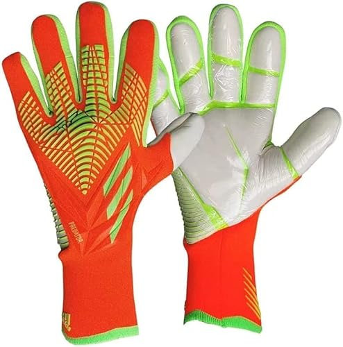 Torwarthandschuhe, Jugend-Fußballhandschuhe, professionelle Herren-Latex-Fußball-Torwarthandschuhe, Fingerschutz-Fußball-Torwarthandschuhe für Training und Spiel, weiches Handgefühl, Größe 9 D