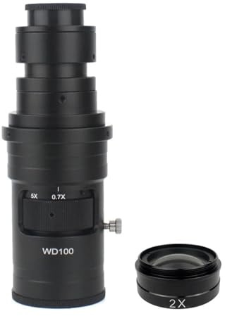 Mikroskop-Zubehör-Kit 400X 1000X Einstellbare Vergrößerung Glas Objektiv C Mount Zoom Konvexen Optischen Objektiv for HDMI VGA USB Digitale Video Mikroskop Kamera Mikroskopische Objektträger(Size:And