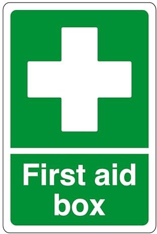 Cassetta di pronto soccorso, cartello di sicurezza, cartello DAE, adesivi di pronto soccorso, kit di pronto soccorso, adesivo autoadesivo ad alta aderenza (150 mm x 100 mm), distanza di