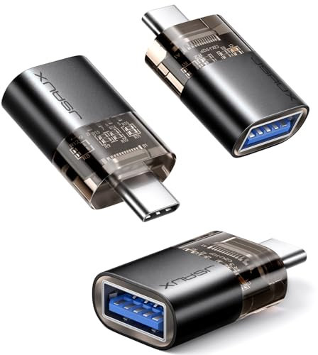 JSAUX Adapter USB C auf USB (3 Stück) USB C Adapter auf USB 3.0 Female Handy OTG Adapter Thunderbolt 4/3 auf USB 3.0 Kompatibel mit iPhone 16/15 Pro Max MacBook Pro Air Galaxy S24/S23 Ultra iPad Pro