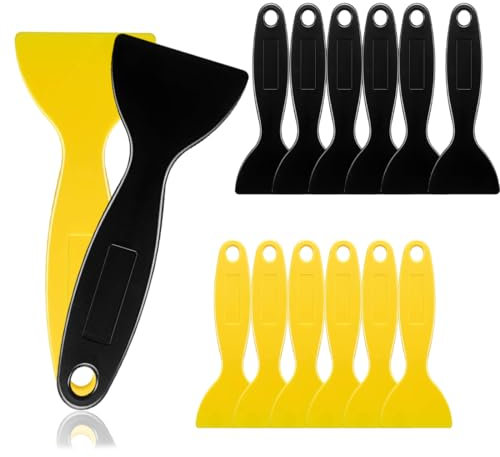WeddHuis 12 Pièces Couteau à Mastic de Spatule en Plastique Couteau de Remplissage rattoir à Mastic en Plastique pour reboucher Patcher décalcomanies Papier Peint racloirs à Mastic