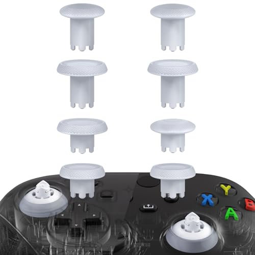 eXtremeRate ThumbsGear V3 Analogici Intercambiabili per Xbox Series X S Joystick,Levette Analogiche Ergonomici Thumbstick Grip per Xbox One S/X/Elite,Switch Pro Controller-Bianco Solido