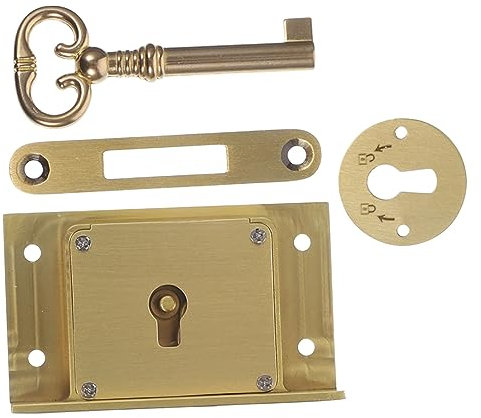 MOLUCKFU Schubladenschloss Aus Messing Im Vintage-Stil Schrankmöbelschloss Schreibtischschubladeschloss Praktisches Design Einfache Bedienung Langlebig