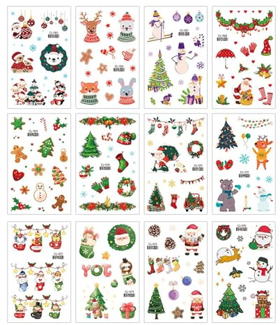 Weihnachts Rub-On-Transfers Wasser-Abziehbilder Mit Eleganten Und Lustigen