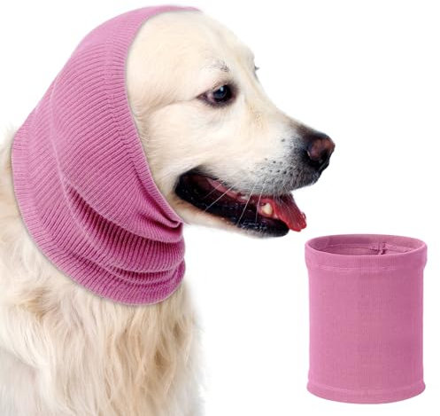 Aomig Ohrenschützer für Hunde - Hundemütze, Gehörschutz, Ohrenklappe, Kopfwickel, Hals und Ohren Wärmer, Hundekopfhörer für Silvester (Rosa, M)