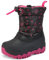 Apawwa Bambini Stivali Ragazzi Invernali Caldo Foderato Stivali da Neve Bambini Scarpe Invernali Outdoor Ragazza HD482 Color Fuchsia Size 32