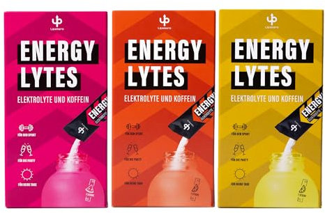 Upsters Energylytes Zitrone, Orange und Wassermelone - Elektrolyt Pulver mit 160 mg Koffein und L-Tyrosin - Zuckerfrei - Hydration & Fokus - Für Sport, Arbeit und aktive Tage - 21 Portionen