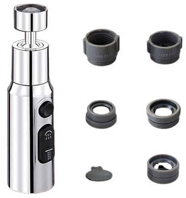 3 Function Kitchen Tap Spray Head 360° Swivel Faucet Extender tap Aerator tap Extender for Kitchen Sink