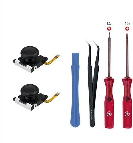 Wigearss Hall Effect Joystick Kit de Reparación de Repuesto para Mandos Joy-Con de Nintendo Switch/Switch OLED, con Herramientas de Mantenimiento (Incompatible con Switch 2)