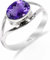 Ring Silber Damen 100% Natürlicher Edelsteinring, Ring für Männer-Frauen 925 Sterling Silber Amethyst Steinring RB-01-AMTST-10