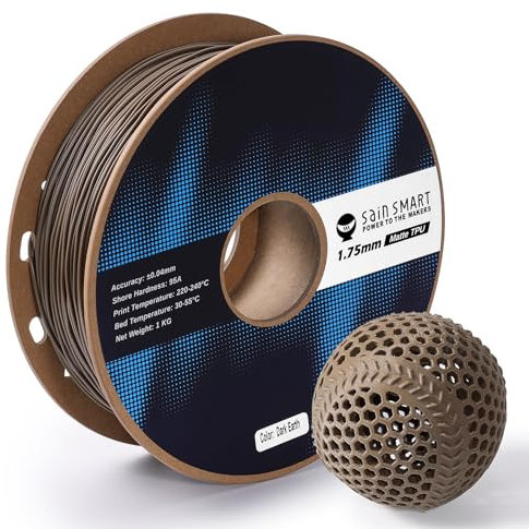 SainSmart Mattes TPU-Filament, Dark Earth TPU-3D-Druckfilament, 1,75 mm, 1 kg, Maßgenauigkeit +/- 0,04 mm, 95A weiches TPU
