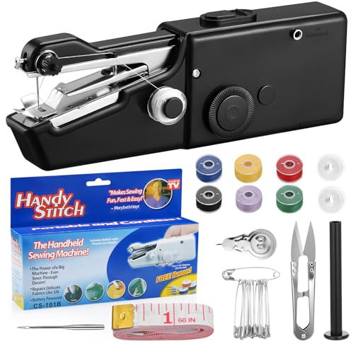 MICHIHOMIE Machine a Coudre Portable, Mini Machine a Coudre Équipé D'une Aiguille et D'un fil, Machine a Coudre Enfant pour Couture Rapide et Artisanat de Couture, Adaptée aux Débutants