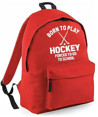 Edward Sinclair Born to Play Hockey Forced To Go To School | Kinder-Schulrucksack | Tasche | (38 x 28 x 19 cm; 14 Liter), rose, One size