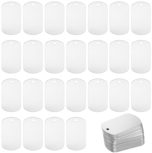 Apausvcm 25Pcs Metal Stamping Blanks, Aluminum Blank Dog Tags Black Metal Tags for Laser Engraving and Stamping Rectangle Engraving Blanks Keychain for DIY Decorative Craft