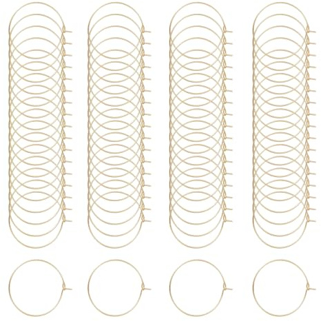 Yphzmtz 200 Stück 25mm Gold Weinglas Anhänger Charms, Legierung Glasmarkierer Ringe für Trinkgläser Cocktail Getränke Glasflasche, Glas Markierung Weinglas Marker Etiketten Dekoration