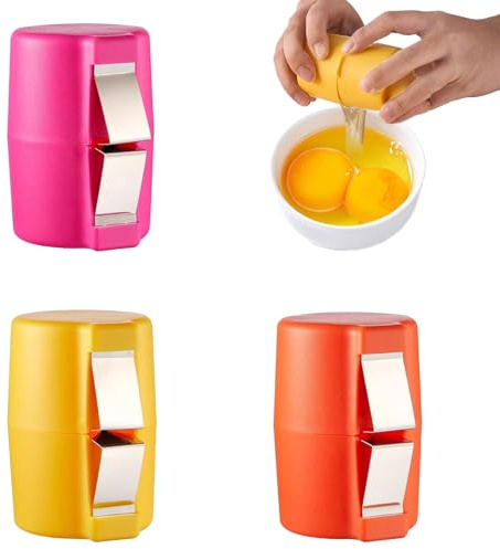 WQNNQW Abrelatas de Huevo, Pelador de Huevo Robusto y Práctico, Herramienta para Romper y Quitar Cáscara, Juego de 3 Piezas en Naranja, Rosa y Amarillo