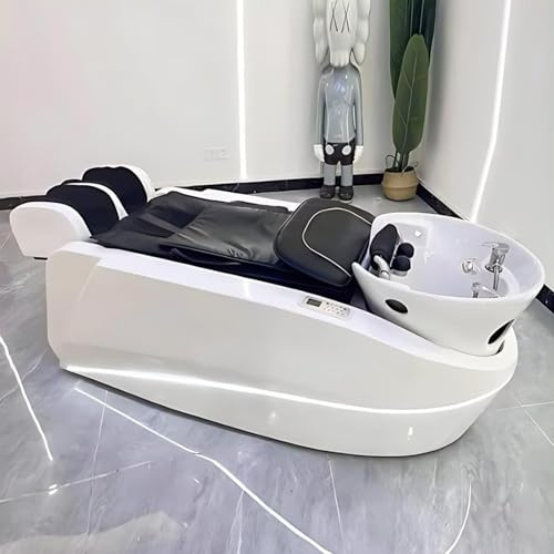 Lit de Massage électrique Head Spa avec Design Intelligent, Chauffage du Dos, Fumigation et rinçage à Circulation d'eau