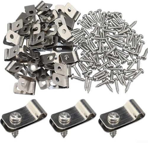 Clip a P in acciaio inox 304 per recinzioni da giardino, gabbie per cani, recinti per bestiame (100 pezzi)