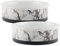 Bone Dry Gamelle élégante en céramique pour Animal de Compagnie, Taille Moyenne – 15,2 x 15,2 x 5,2 cm, Noir et Blanc, CAMZ10397