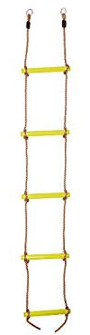 OTITU Escalera De Cuerda para Niños - Escalera Colgante para Niños, Escalera De Escalada con 5 Peldaños De Madera Juguete De Escalada Equipo De Juego De Jardín para Niños Escalera Amarillo