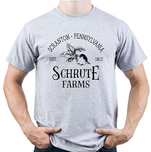 EUGINE DREAM Schrute Farms Scranton Pennsylvania The Office TV Series Shirt Camiseta para Hombre Gris S