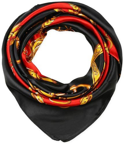 corciova Grande sciarpa quadrata per capelli da donna, setosa, riccia, per dormire di notte, alla moda, bandana, 35 x 35 cm