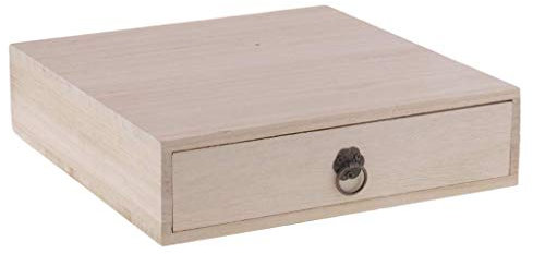 Backbayia 1 Drawer Wooden Tea Caddy Storage Jars for Arts and Crafts, Necklace, Bracelet, Earrings