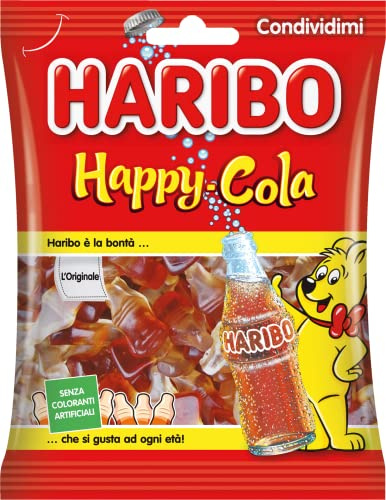 Haribo Happy Cola, Caramelle Gommose, Gusto Cola, 175gr | Ideali per feste e relax
