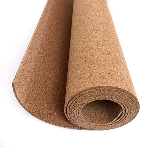 Corcho en rollo de 5 mm de espesor. Venta por metros. Aislamiento acústico y térmico, tablón de anuncio para pared, antiestático para suelos. (25 X 1.22 M)