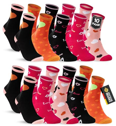 10 Paar Kinder Socken Jungen & Mädchen Baumwolle Kindersocken 54338 (31-34)