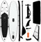 vidaXL Stand Up Paddleboard Set Aufblasbar mit Segel Tragetasche SUP Board Surfbrett Surfboard Paddling ISUP Schwarz Weiß 330x72x10cm