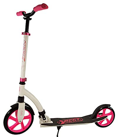 Best Sporting Scooter Erwachsene und Kinder I klappbarer Roller mit Ständer I pink - weiß I City-Roller für Erwachsene I Tretroller mit Rollengröße 250 mm I stilvoller Alu-Scooter Erwachsene