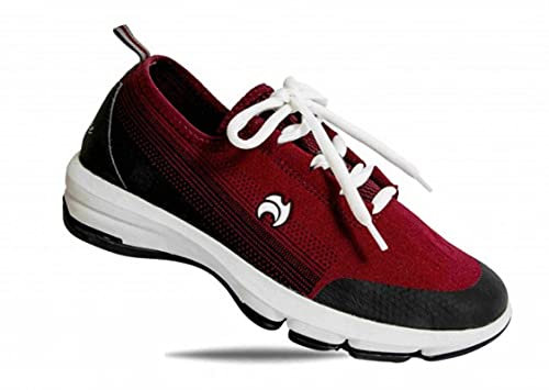 Henselite Womens Avaite Lawn Bowls Shoe-Color Burgundy Black-Size 7
