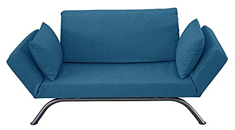 Deshome Smart Schlafsofa für 2-Sitzer mit Einzelbett 80 x 200 cm, mit Armlehnen bis zu 3 Klick-Klack-Sitzer, wasserabweisender Stoff, abnehmbarer Bezug, Matratze aus Waterfoam, hergestellt in Italien