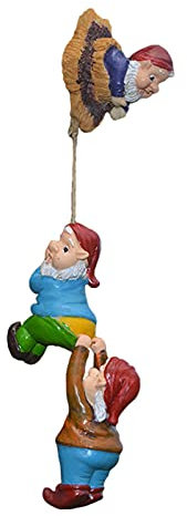 windyday Gartenzwerge Figur Klettern Wetterfest Gartendeko Figuren Für Außen Groß Resin Craft Cartoon Klettern Baum Skulptur Garten Hängende Ornamente