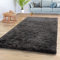 TT Home Teppich Wohnzimmer Hochflor Langflor Weich Soft Modernes Einfarbiges Design, Farbe: Grau Anthrazit, Größe:120x170 cm