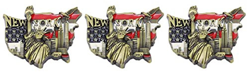GLOGLOW 3 teiliges Kühlschrankmagnet Set, lustige Kühlschrankmagnete Dekorative Weiß Kunststoff Spielig New York Souvenir für Kühlschrank Whiteboard Küche Tafeln Büro Kinder Erwachsene Geschenk