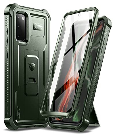 Dexnor Kompatibel mit Hülle Samsung Galaxy S20 5G, eingebauter Displayschutz und Ständer, robust, Militärqualität, stoßfest, Schutzhülle Kompatibel mit Samsung Galaxy S20 5G, grün
