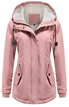 JMKEY - Cappotto invernale da donna, giacca calda con cappuccio in pile, maniche lunghe, parka imbottito con zip e cappuccio, Stile 1, 4XL
