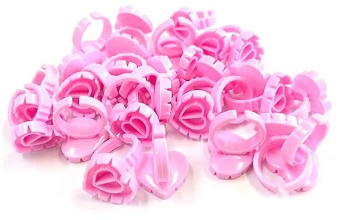 Kleber Ring Herzform - Einweg Kleber Schale - Glue Cup - Zubehör für Wimpernverlängerung (1 Packung (100 Stück))